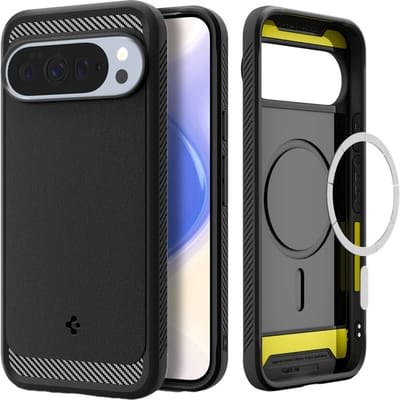 Spigen Rugged Armor MagFit - Hoesje Geschikt voor Google Pixel 10 / 10 Pro - Back Cover Compatibel met MagSafe / Qi2 - Air Cushion - Matte Zwart