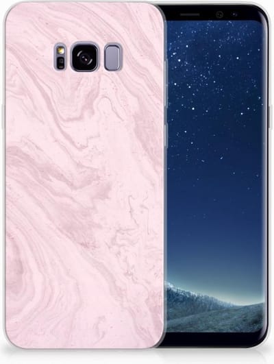 Samsung Galaxy S8 Plus TPU Siliconen Hoesje Marble Pink - Origineel Cadeau Vriendin