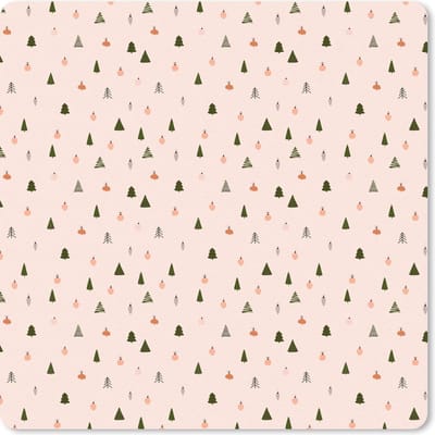 Muismat 20x20 cm - Mousepad Kerst - Sjablonen - Pastel - Muismatten - Kerst - Cadeau - Kerstcadeau voor mannen en voor vrouwen
