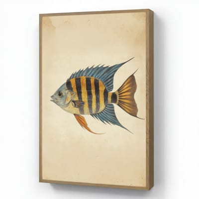 Wandlamp 60x90 cm - Oplaadbaar - Vis - Tropisch - Strepen - Vinnen - Wandlampen binnen woonkamer - Slaapkamer lamp - Decoratieve nachtlamp - Vloerlamp draadloos