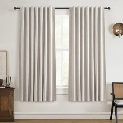 Zwarte Gordijnen 63 Inch 100% Blackout Polyester Acryl Mix Track of Rear Tab