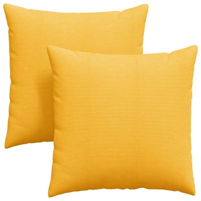 vidaXL - Zitkussens - 2 - pcs - Licht - Geel - 80 - x - 80 - cm - Corduroy - stof