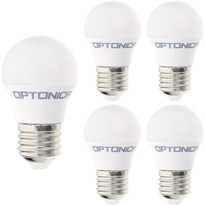 Optonica LED Kogellamp G45 E27 - 5.5W (vervangt 40W) - 450lm - 4500K Neutraal Wit - 230V - Energiezuinig - 5 stuks