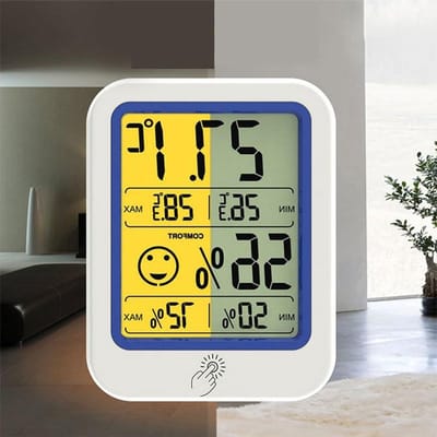 Digitale Binnenthermometer - Hygrometer Klimaatmeter - Thuis Klimaatbeheer - Comfort Pictogrammen - 12 x 8 x 2.5 cm - Zoals Afgebeeld