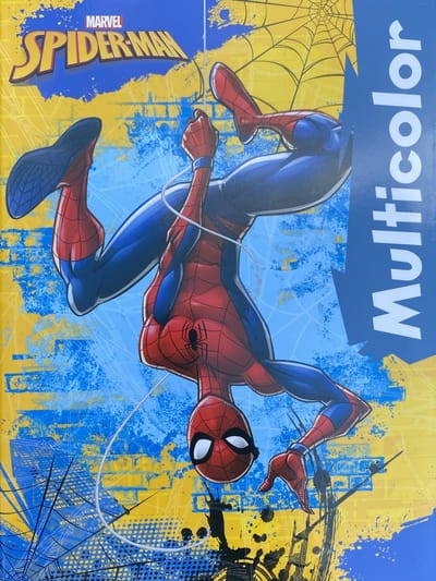 Multicolor - Marvel Spider-Man Kleurboek - Gele Banner - 32 Pagina's Waarvan 17 Kleurplaten en 17 Voorbeelden - Voor Kinderen - Uitermate Geschikt voor Kleurpotloden en Wasco