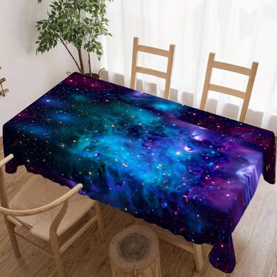 Galaxy Ruimte Print Rechthoekige Tafelkleed voor Tafeldecoratie Keuken Eetkamer Waterdicht Herbruikbaar Tafelkleed voor Tafels Binnen Buiten 90x140cm