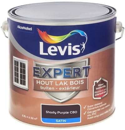 Levis - Expert Hout Lak Buiten Satin Mix - Shady Purple C80 - Mengverf - 2,5 L