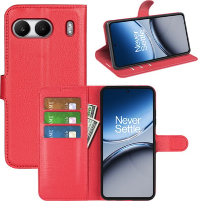 MobyDefend Hoesje - Geschikt voor OnePlus Nord 4 - Kunstleren Wallet Book Case (Sluiting Voorkant) - Rood