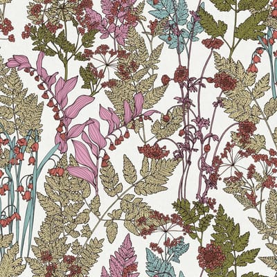 BLOEMEN EN BLADEREN BEHANG | Botanisch - meerkleurig wit - "Architects Paper" A.S. Création Floral Impression