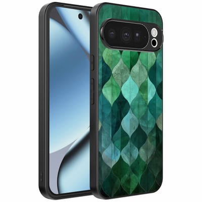 Geschikt voor Google Pixel 10 Pro Telefoonhoesje met Groene Bladeren Opdruk - TPU Backcover Case Green Leafs Design - Groen - Smartphonica geschikt voor Google Pixel 10 Pro