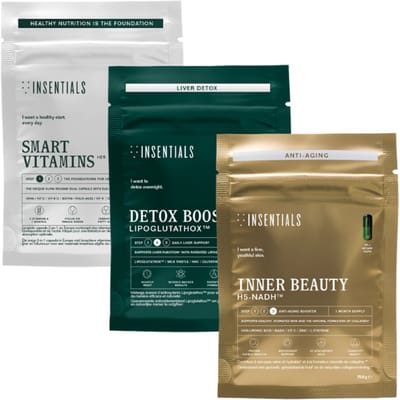 Insentials Routine Inner Beauty - Smart Inner Beauty Pack - Complete aanpak - Multivitamine - Leverontgifting - Zuivere huid - NADH - Hyaluronzuur - Skin longevity - 30 capsules per zakje
