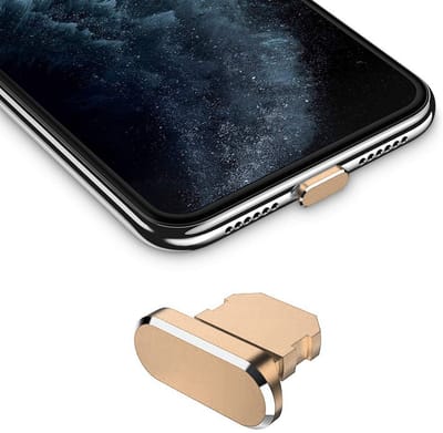 Cadorabo Beschermende Kap geschikt voor iPhone in GOUD - Stof Beschermende Stop geschikt voor het Laden Haven Stofdicht