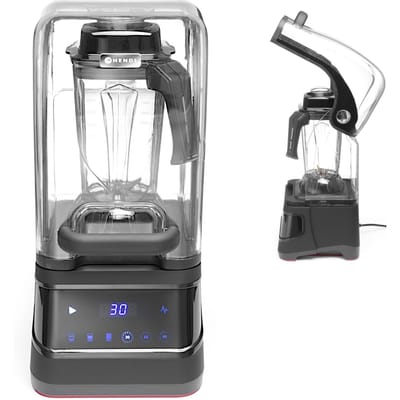 HENDI Digitale blender met geluiddempende kap – BPA-vrij – 2,5L – 230V/1680W – Roestvrij staal met titanium coating