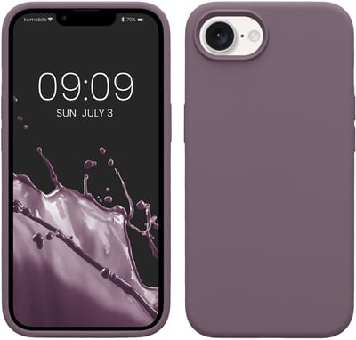 kwmobile telefoonhoesje geschikt voor Apple iPhone 17e / iPhone 16e - Hoesje met siliconen coating - Smartphone case in Bleke iris