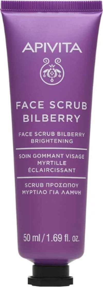 Apivita Face Scrub Bilberry Exfoliating Cream For Radiance With Blueberry 50ml