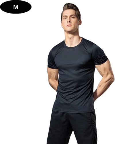 Livano Sportshirt Heren - Sport - Fitness - Compressie Shirt - Corrigerend Hemd - Sportkleding - Mannen - Zwart - M