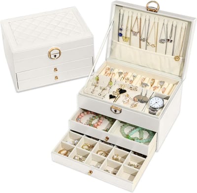 Luxe Sieradendoos met 3 Lagen en 2 Lades voor Ringen Halskettingen en Armbanden