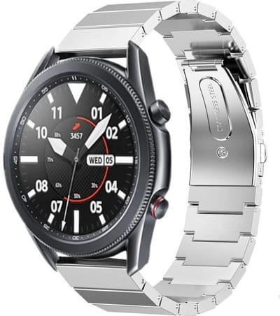 Strap-it Luxe metalen bandje - geschikt voor Samsung Galaxy Watch 3 45mm / Galaxy Watch 1 46mm / Gear S3 Classic & Frontier - zilver