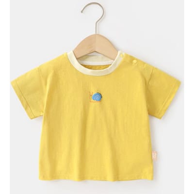 Babykleding Casual T-shirts met korte mouwen Zomerkleding Jongens Meisjes Baby Kinderen Kinderen Zomer Tops met halve mouwen 120cm beige
