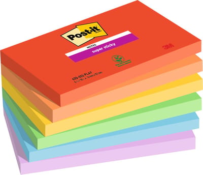Memoblok post-it 655 super sticky 76x127mm playful | 12 stuks