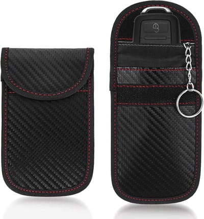 RFID Signal Blocking Tas voor Autosleutels - 2 Stuks Faraday Pocket Guard voor Sleutelbescherming, Signaalblokkering en Veiligheid