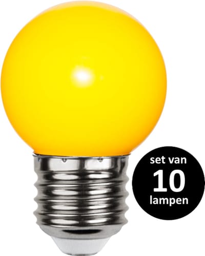 Kogellamp Geel voor Prikkabel - 1W - set van 10