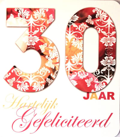Luxe Wenskaart Verjaardag 30 Jaar - Art of Cards - 20046 - 12x13.5cm - Gratis Verzonden