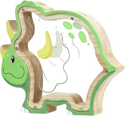Houten Spaarpot - Geldkist Kinderen - Sparen Thuis - Veilige Opslag - 19 x 18 cm - Houtkleur