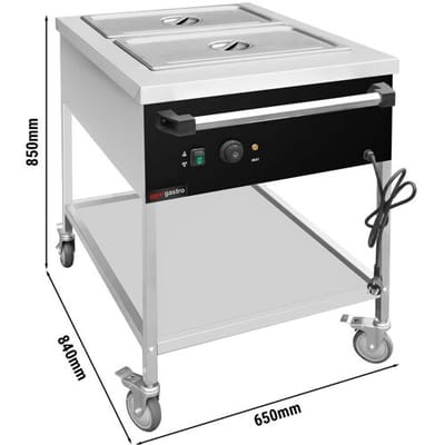 GGM Gastro Bain-Marie Thermowagen - 1,95 kW - 2x GN 1/1 - Beckentemperatur gemeinsam regelbar