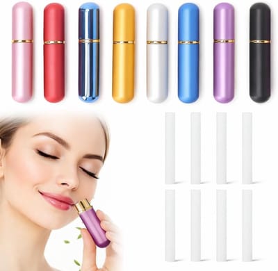 Set van 8 Geurpennen voor Essentiële Olie, Inhaler en Aromatherapie, Compacte Geurtraining Set met 8 Sticks voor Verbetering van de Geurzin en Ontspanning