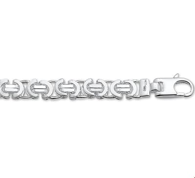 Zilveren Collier konings plat 6 1002071 50 cm