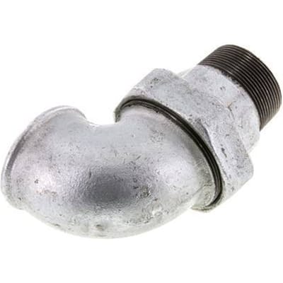 90° L-Koppeling Aansluiting 2'' Buitendraad R X Binnendraad Rp Gietijzer Conische Afdichting 25bar