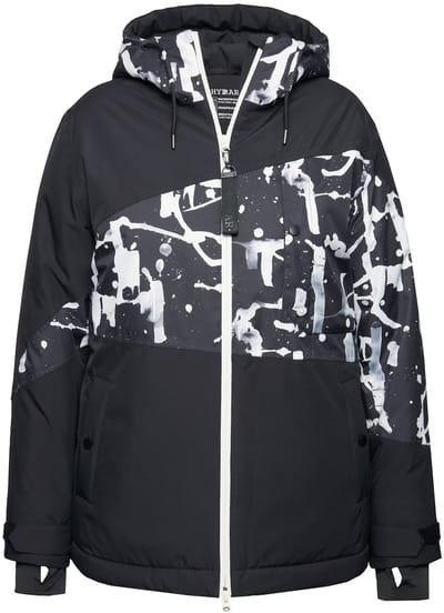 Ulla Popken - Dames - HYPRAR performance-jas waterdicht capuchon - Zwart - Maat 42+
