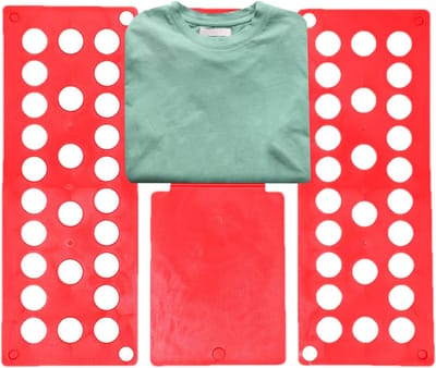 Vouwplank Kleding - Kledingmap Opvouwbaar - Snel Kleding Vouwen - Duurzaam ABS Materiaal - 40 x 48 cm - Rood