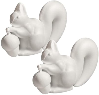 Hobby/DIY piepschuim figuur eekhoorn - 2x - 18 cm - Knutselen - hobby materialen - dieren - Herfst decoratie - zelf beschilderen