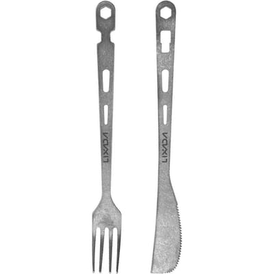 Camping Bestekset Puur Ti Multifunctionele Clip Afneembare Combinatie mes/vork Gezond