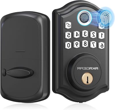 Slim deurslot - Vingerafdruk slot - Toegang beveiligen - Spraakbegeleiding - 7.2 x 1.5 x 12.3 cm - Zwart