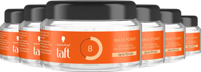 Taft - Maxx Power Power Styling Gel- Sterke Fixatie - Maximale Versterking - Korte Haartypes - Voordeelverpakking - 6x 250ml