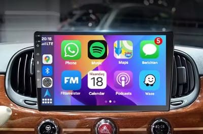 Autoradio 2/32 met Carplay en Android auto | Geschikt voor Fiat 500 2014-2019 | Radio scherm met Navigatie | 2014 2015 2016 2017 2018 2019 | 595 Abarth