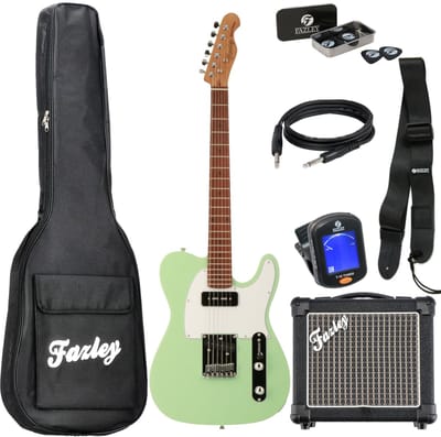 Elektrische gitaarset - incl. tas, versterker, tuner - Fazley Tempest 90 - Groen