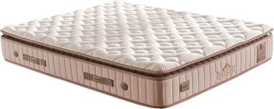 BSS Bedding Fluffy - Pocketvering Matras met Topper 160x200 cm - Inclusief Kussen - Orthopedisch - H3 Medium - 7 Zones - 35 cm Hoog - Beige