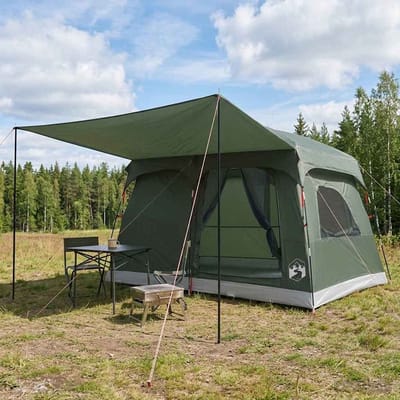 vidaXL - Familietent - 8-persoons - Leger - Groen - Polyester