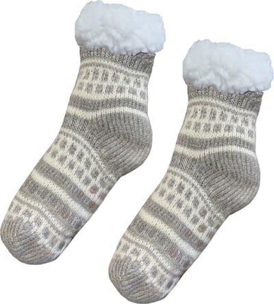 Sorprese Huissokken - Homesocks - Maat 36-40 - Grijs - Anti-Slip - Fluffy - Sokken - Variant 1 - Cadeau
