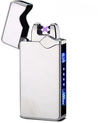 THAR Plasma Aansteker – USB Oplaadbaar & Windproof – Elektrisch – LED Indicator – Draadloos – Luxe Cadeauverpakking - Zilver