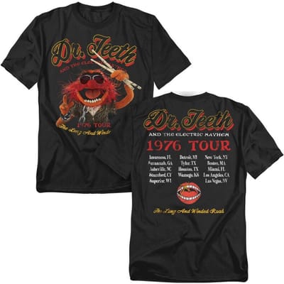 Die Muppets T-shirt - Dr Teeth 76 Tour - M tot 5XL - voor Mannen - zwart