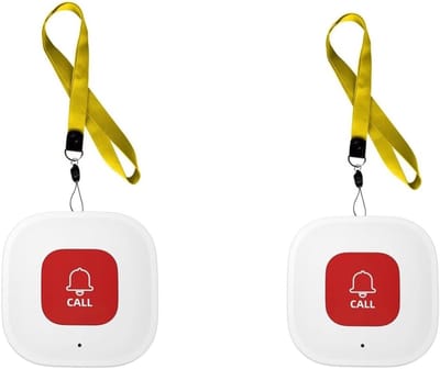 Noodoproep Knoppen - SOS Alarm Zender - Hulp Inschakelen - Draadloze WiFi Verbinding - 2 stuks - Wit en Rood