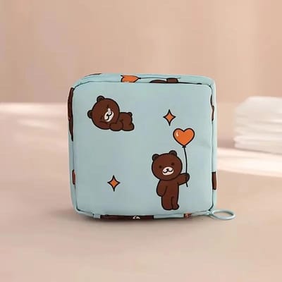 1PCS serviettes hygiéniques portables pour femmes, tampons hygiéniques, sac de rangement étanche de style rangement, sac à serviettes hygiéniques à motif de dessin animé gray