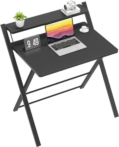 Kleine Vouwtafel 77 cm | Vouw Gaming Tafel met Opbergniveaus | Mini Laptop Bureau voor Kleine Ruimtes