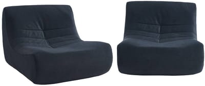 sweeek - Set van 2 waterafstotende velours fauteuils 1 zitplaats l 91 x b 105 x h 72cm - sokol