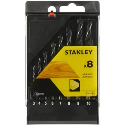 Stanley Brad-point Houtboorset - Diam. 3-10mm - 8 Stuks